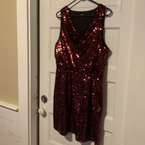 Maroon sequin cocktail dress